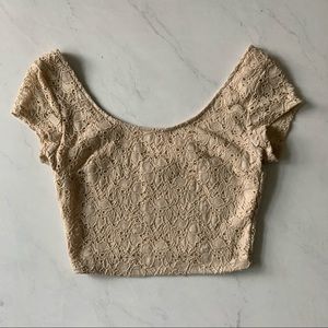 Crochet-lined crop top | S